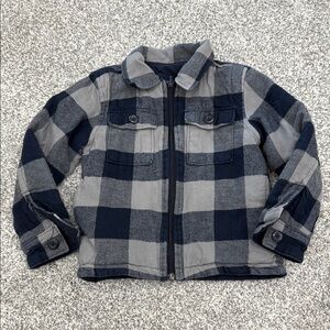 OshKosh B'gosh Blue and Gray Flannel zip up Jacket 3T